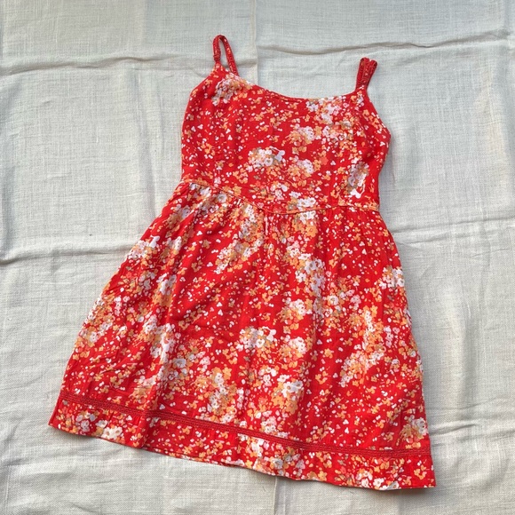 SOLD ❌ Red Floral Mini Skater Dress - Picture 2 of 12